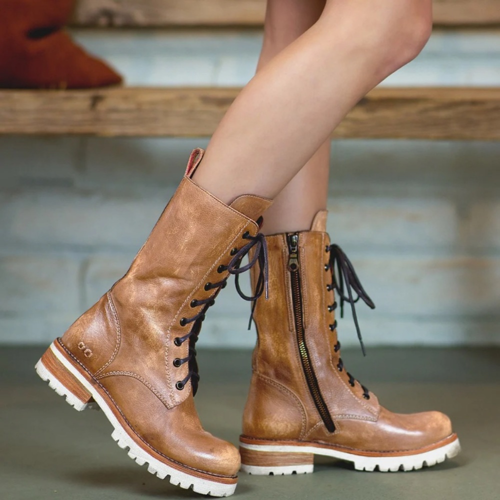 Stylish Tan Leather Women's Boots
